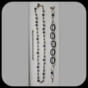 STELLA & DOT || 16” Black & Gold Necklace (3-pc)